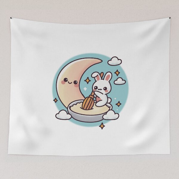 Item preview, Moon Bunny Making Mochi designed and sold by PieChocolate.