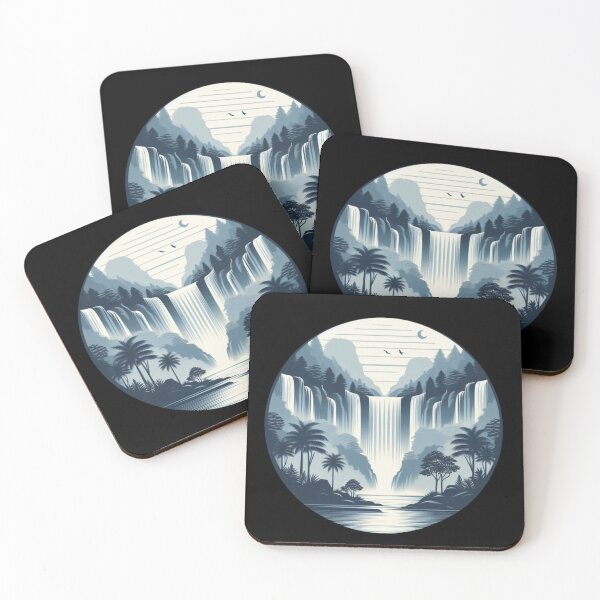 Item preview,  Waterfall forest minimalistic designed and sold by Kalpa.