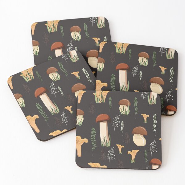 Item preview, Mushroom autumn pattern with forest wild mushrooms and herbs.  designed and sold by MatyKotiv.