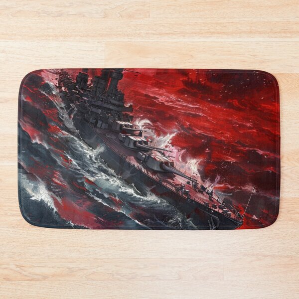 Item preview, Battleship in a Fiery Storm designed and sold by EndOfRainbowArt.