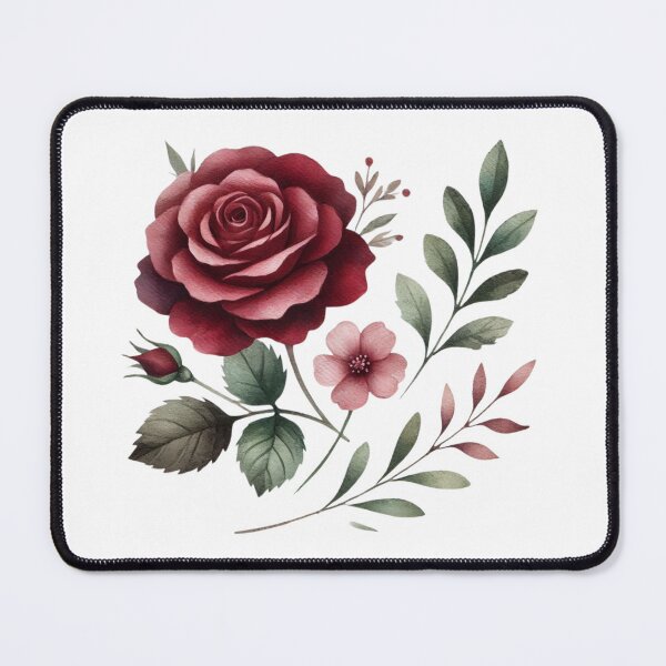 Item preview, Burgundy Rose and Dusty Pink Floral Greenery designed and sold by ozdilh.