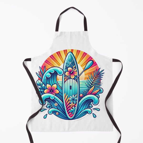 Item preview, Tropical Paddle Board Paradise: Vibrant Hibiscus & Ocean Waves Design designed and sold by PawtopiaDesigns.
