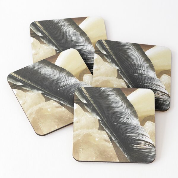 Item preview, Crow Feather on Quartz designed and sold by Dianna Hardy Art.