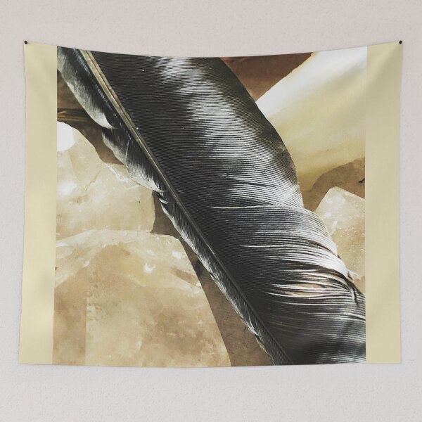 Item preview, Crow Feather on Quartz designed and sold by Dianna Hardy Art.