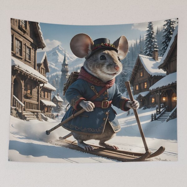 Item preview, Old-time "Planker"-(skiing mouse) designed and sold by ACuriousshoppe.