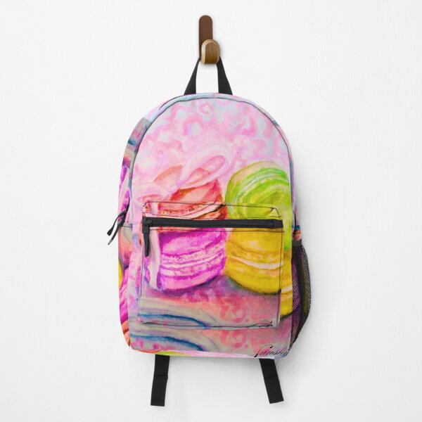 Item preview, Colorful Macarons dessert with a ribbon watercolor painting designed and sold by happiartworks .