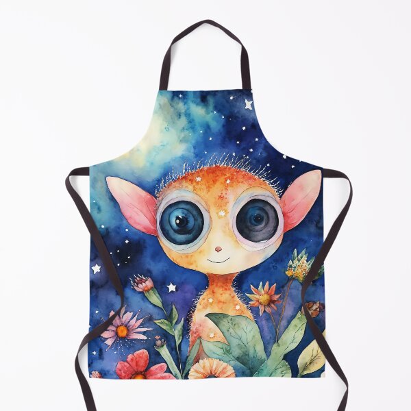 Item preview, Big-Eyed Creature with Starry Night and Floral Beauty designed and sold by soulfulpalette.