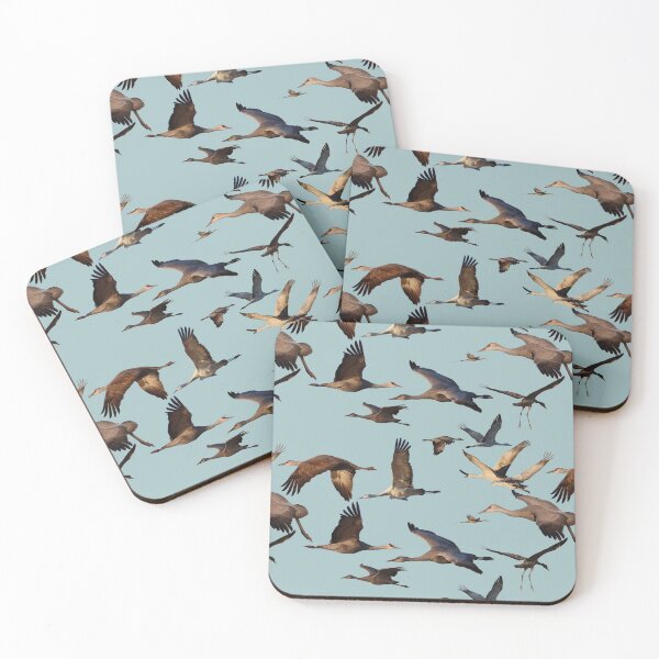 Item preview, Sandhill Crane Collage - Pale Blue Background designed and sold by hendrickssdh.