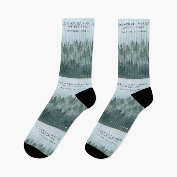 Item preview, Lose yourself in nature find peace - Ralph Waldo Emerson Misty forest designed and sold by Scat the cat.