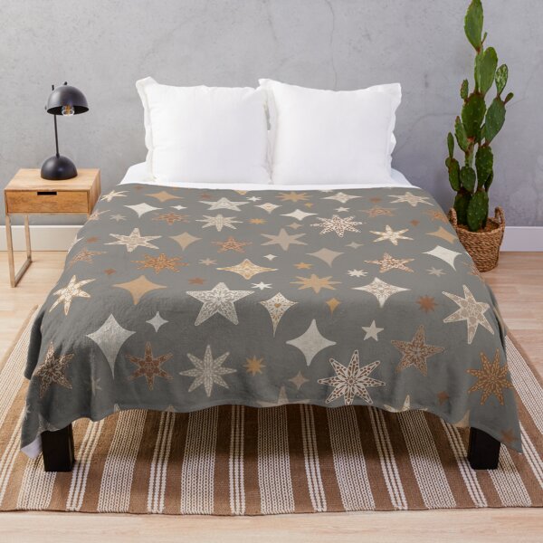 Item preview, Neutral Scattered Nordic Christmas Stars Beige Grey Brown designed and sold by GenAumonier.