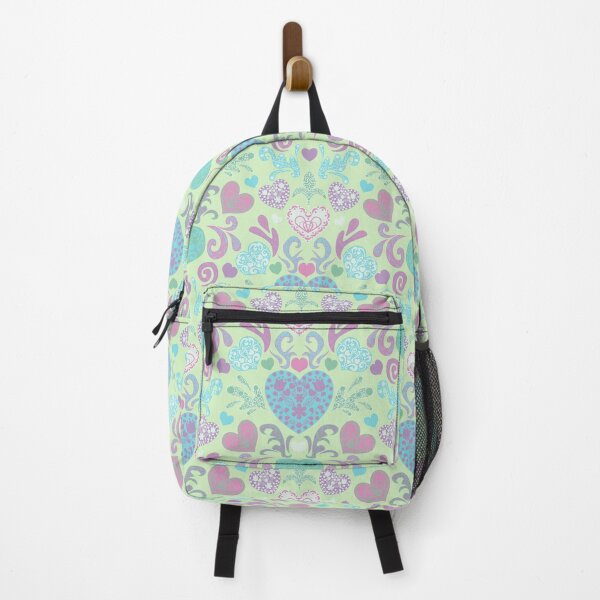 Item preview, Pastel Decorated Nordic Hearts Damask Pink Mint Blue Lilac designed and sold by GenAumonier.