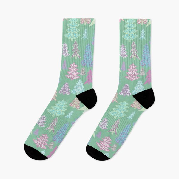 Artikelvorschau, Pastell verzierte nordische Weihnachtsbäume Rosa Mint Blau Lila entworfen und verkauft von GenAumonier.