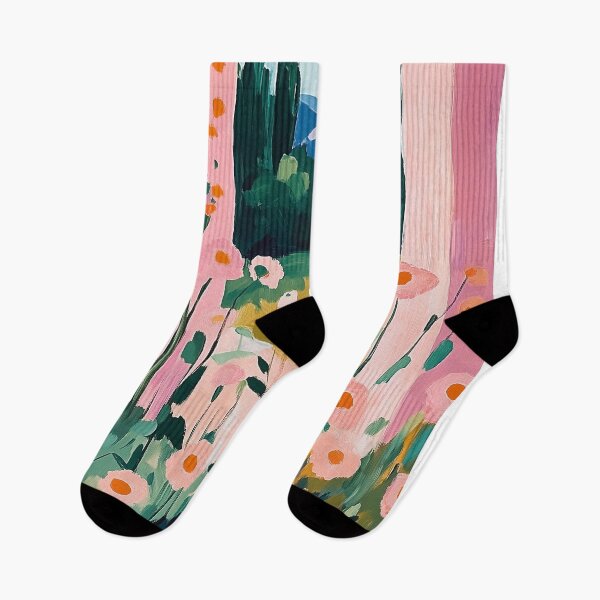 Item preview, Wildflowers pink colorful spring landscape painting designed and sold by SUNED.