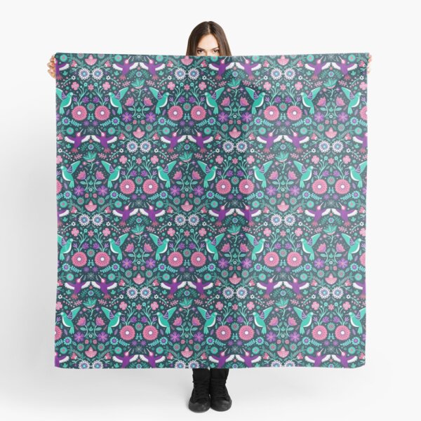 jardin colibri vert foncé Foulard