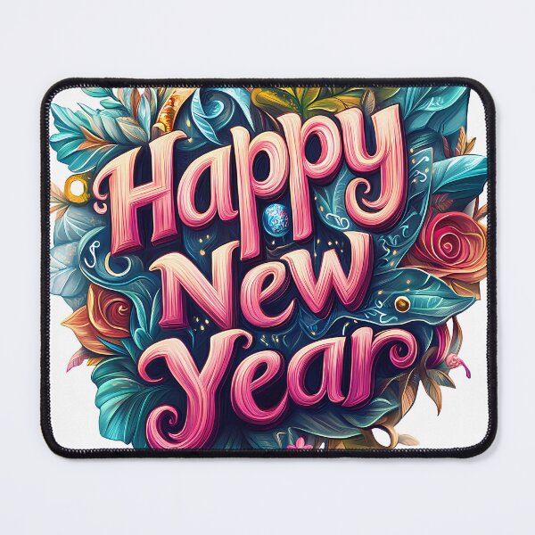 Item preview, Happy New Year Text with Decorations designed and sold by Areebanawab.