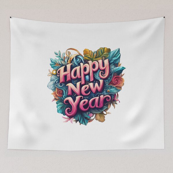 Item preview, Happy New Year Text with Decorations designed and sold by Areebanawab.