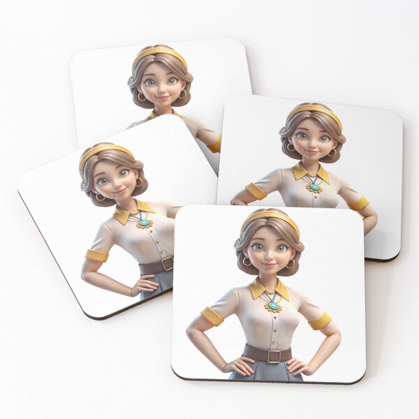 Item preview, Animated Character with Green Eyes and Yellow Accents on Plain Background designed and sold by Creative88Art.