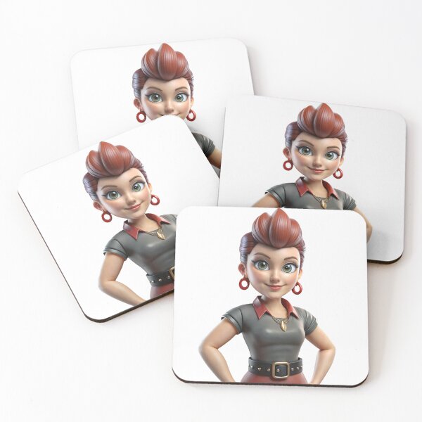Item preview, Stylized Animated Character with Red Hair and Green Eyes designed and sold by Creative88Art.