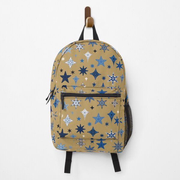 Item preview, Royal Blue Scattered Nordic Christmas Stars Blue White Gold designed and sold by GenAumonier.