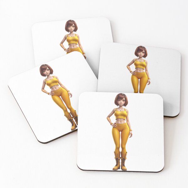 Item preview, Animated Character in Yellow Outfit on Isolated Background designed and sold by Creative88Art.