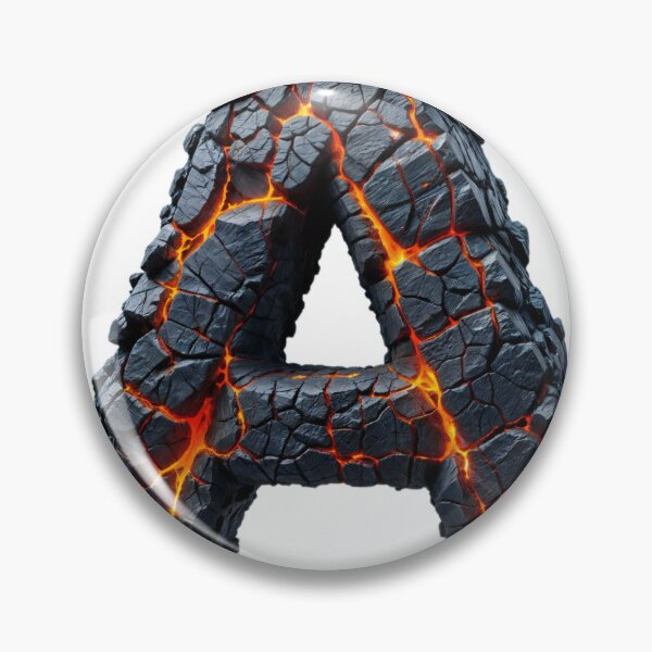 Item preview, Stylized Letter A Resembling Volcanic Rock with Lava designed and sold by Creative88Art.