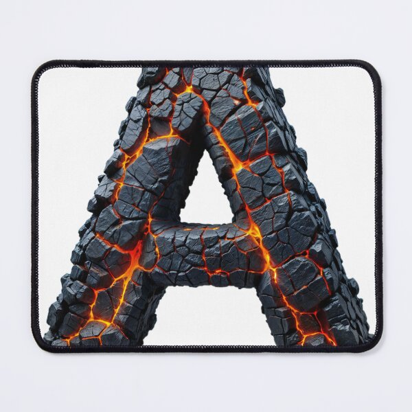 Item preview, Stylized Letter A Resembling Volcanic Rock with Lava designed and sold by Creative88Art.