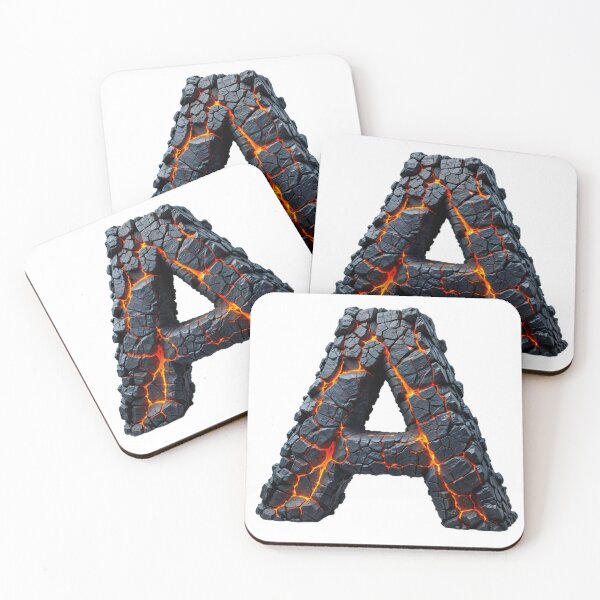 Item preview, Stylized Letter A Resembling Volcanic Rock with Lava designed and sold by Creative88Art.