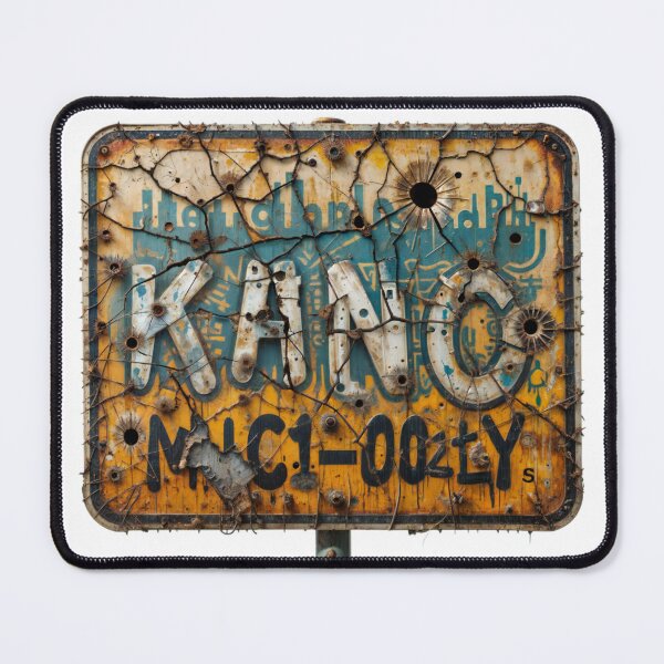 Item preview, Weathered Road Sign with Bullet Holes Displaying 'KANO' designed and sold by Creative88Art.