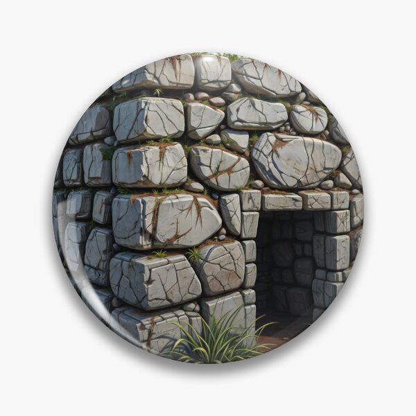 Item preview, Ancient Stone Structure with Grass Covered Roof in Isolated Setting designed and sold by Creative88Art.