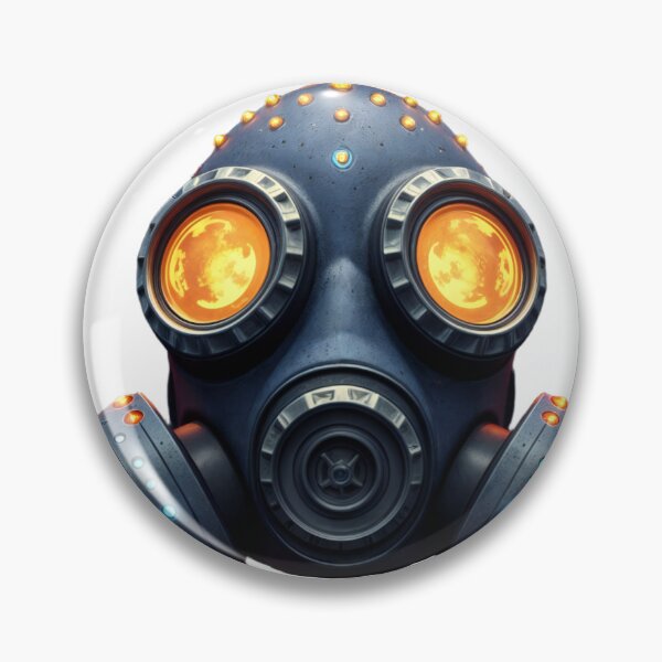 Item preview, Futuristic Gas Mask with Glowing Orange Lenses on Black Background designed and sold by Creative88Art.