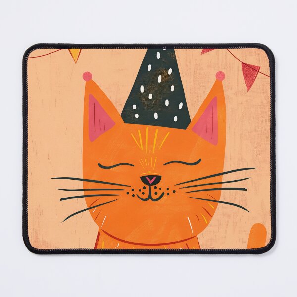 Item preview, Cheerful Party Cat Illustration designed and sold by TringTringCards.