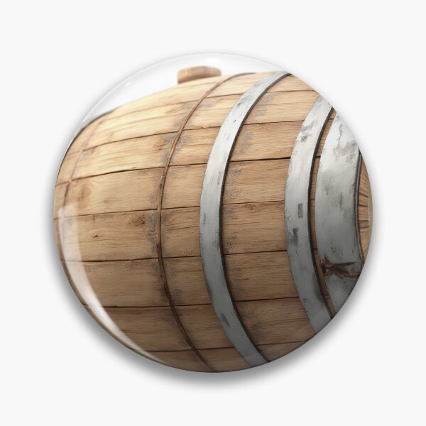 Item preview, Wooden Barrel with Metal Bands Against Black Background designed and sold by Creative88Art.