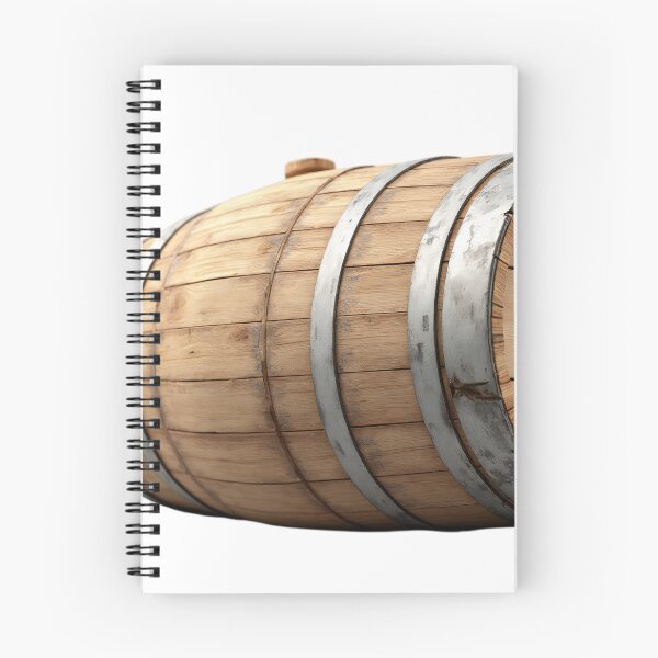 Item preview, Wooden Barrel with Metal Bands Against Black Background designed and sold by Creative88Art.