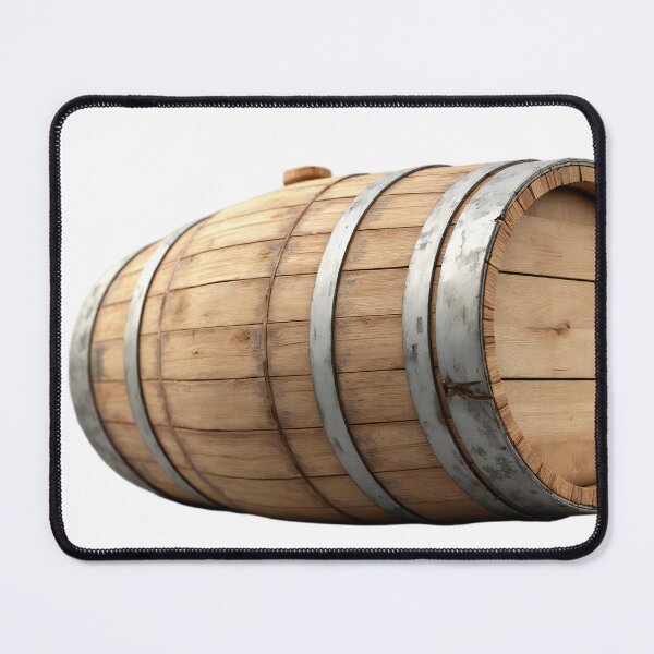 Item preview, Wooden Barrel with Metal Bands Against Black Background designed and sold by Creative88Art.