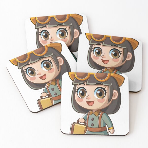 Item preview, Cartoon Character with Yellow Hat and Suitcase on White Background designed and sold by Creative88Art.
