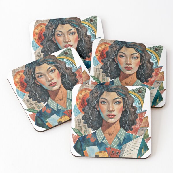Item preview, Artistic Collage with Woman, Architectural Structures, and Abstract Shapes designed and sold by Creative88Art.