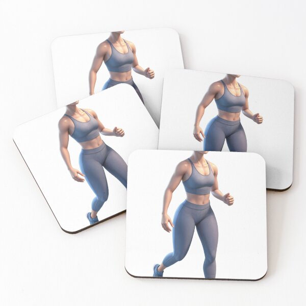 Item preview, 3D Rendered Animated Woman in Running Pose with Blue Sportswear designed and sold by Creative88Art.