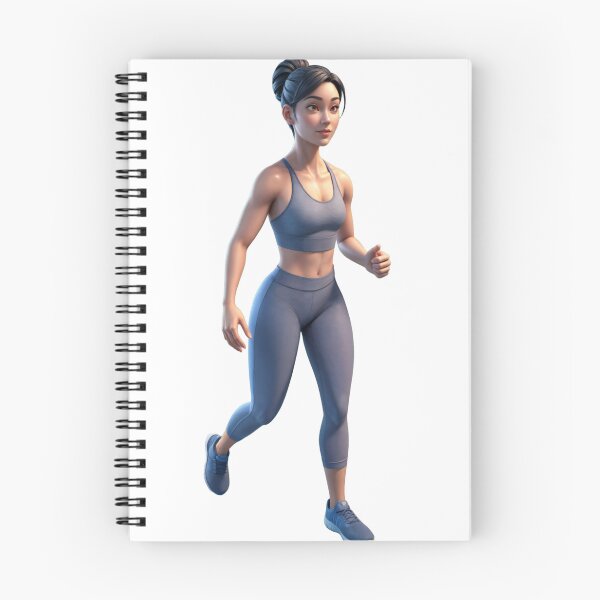 Item preview, 3D Rendered Animated Woman in Running Pose with Blue Sportswear designed and sold by Creative88Art.