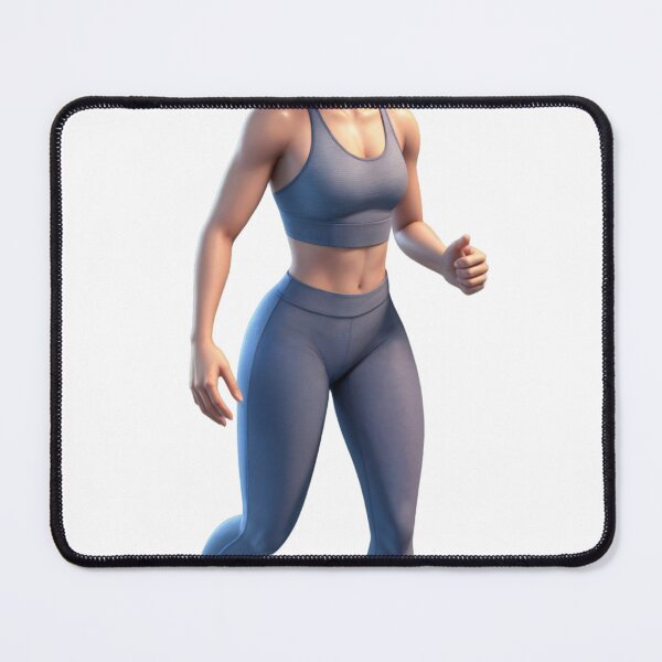 Item preview, 3D Rendered Animated Woman in Running Pose with Blue Sportswear designed and sold by Creative88Art.