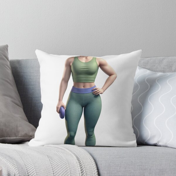 Item preview, Athletic Woman with Purple Hair Holding Exercise Accessory designed and sold by Creative88Art.