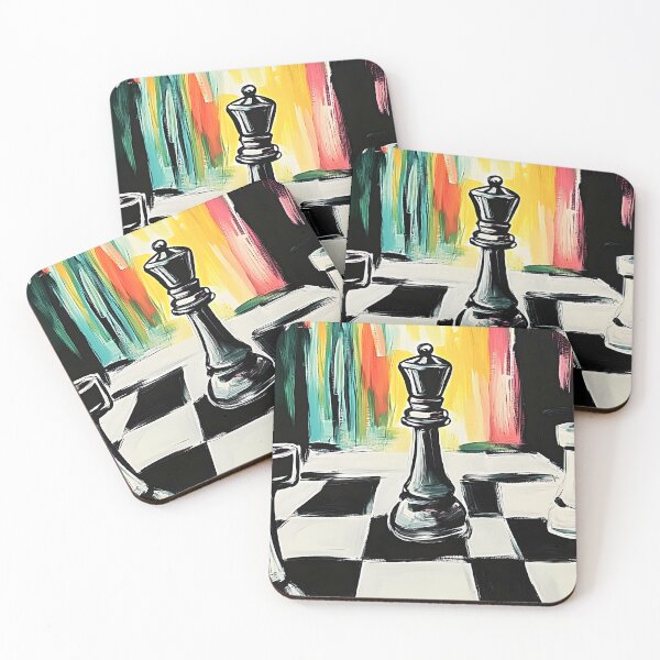 Item preview, Strategic Mastery on a Checkered Canvas Vibrant Chess Art in Abstract Elegance Digital AI Art designed and sold by OlfactoART Studio.