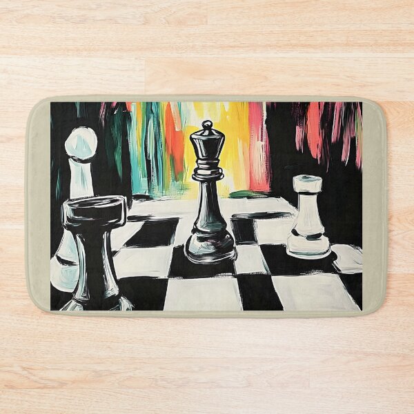 Item preview, Strategic Mastery on a Checkered Canvas Vibrant Chess Art in Abstract Elegance Digital AI Art designed and sold by OlfactoART Studio.