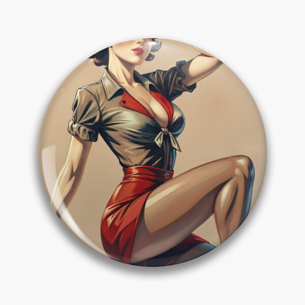 Item preview, Stylized Illustration of Woman in Classic Pin Up Pose with Retro Attire designed and sold by Creative88Art.