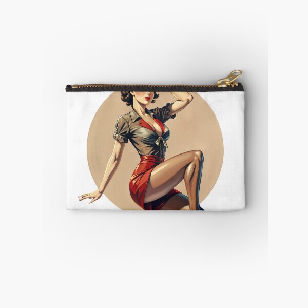 Item preview, Stylized Illustration of Woman in Classic Pin Up Pose with Retro Attire designed and sold by Creative88Art.