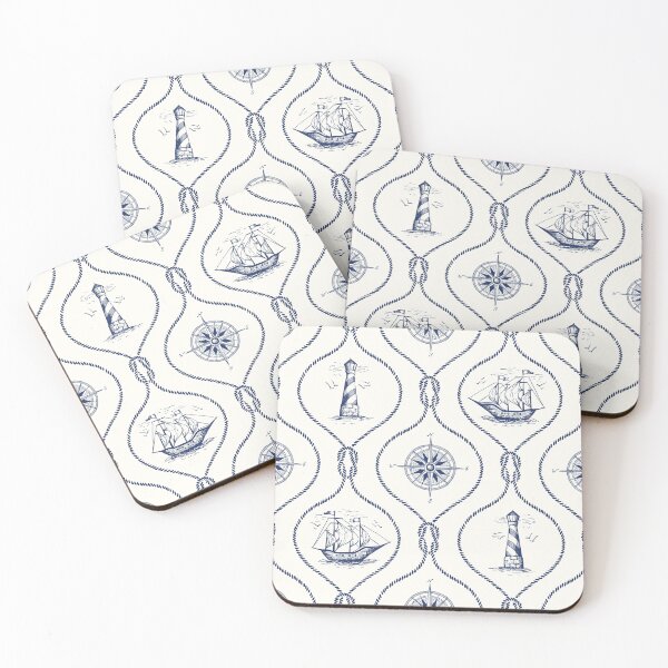 Item preview, Blue Nautical Sailor Design, Beach House Print designed and sold by newburyboutique.