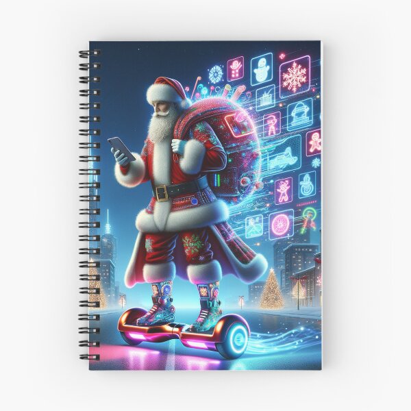 Item preview, Santa Claus riding a glowing hoverboard designed and sold by dvirmalka.