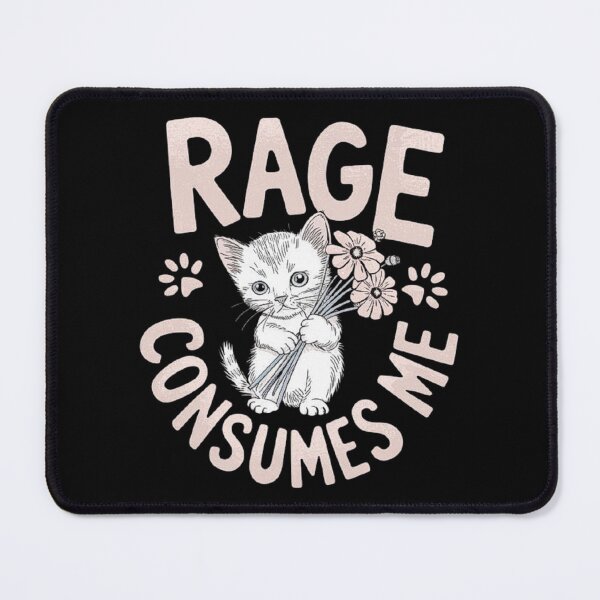 Item preview, Cat Rage Consumes Me - Adorable Kitten with Flowers designed and sold by love3617.