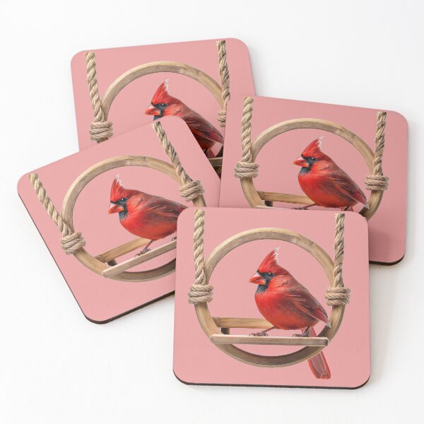 Item preview, Cardinal on a round swing perch designed and sold by KVB Design.