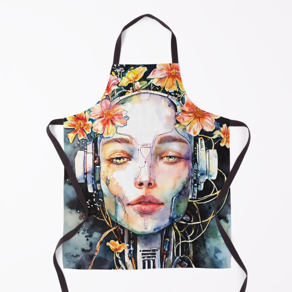 Item preview, Cyborg Robot with Floral Accents designed and sold by soulfulpalette.