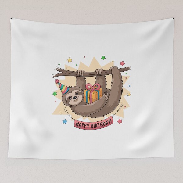 Item preview, sloth Happy Birthday designed and sold by jkrphoto.